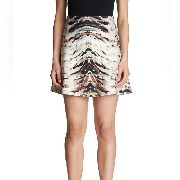 Revolve 1. State Women's Multicolor Tiger Print Scuba A-Line Skirt | Small | EUC - Picture 8 of 8